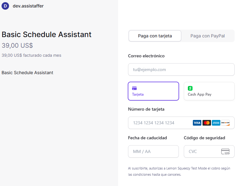 Secure checkout screen with card and PayPal payment options